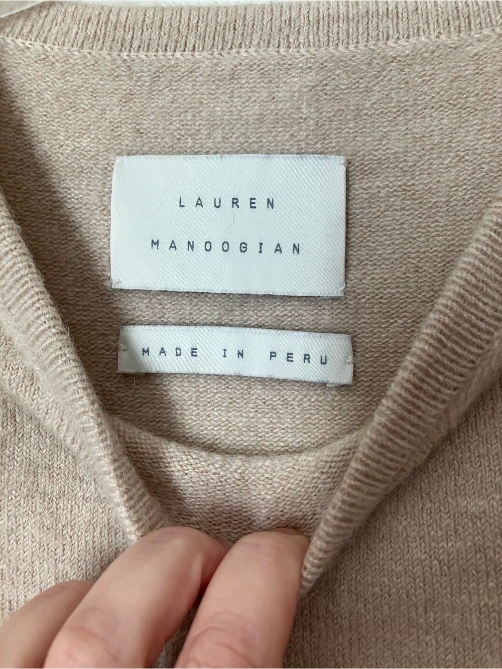 Lauren Manoogian Neutral Beige Crewneck Sweater